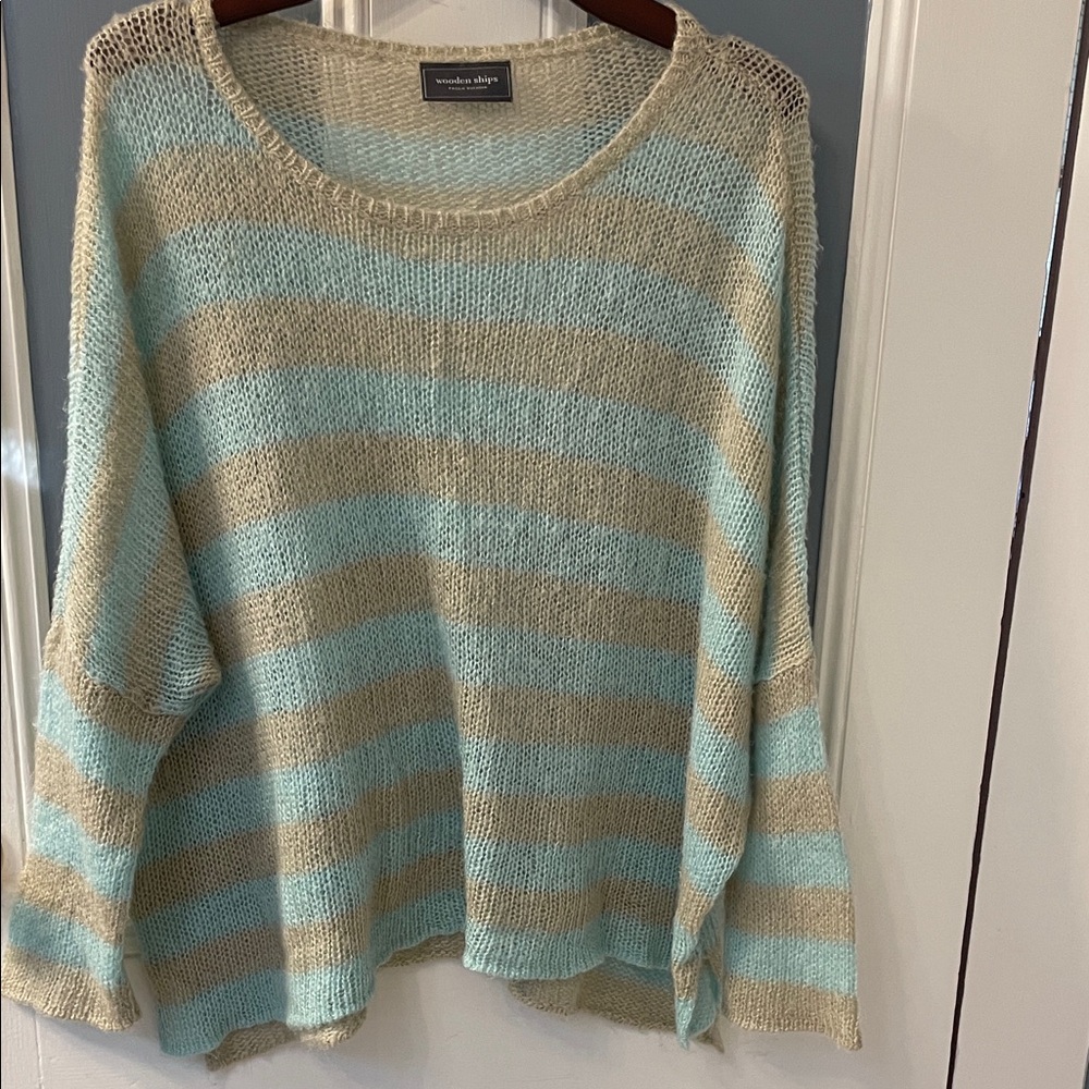 Wooden Ships by Paola Buendia Regatta Striped Crewneck Sweater Mohair Wool Blend